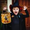 KafePross Personalized Halloween Trick or Treat Bag Smiling Corgi Dog Halloween Ghost Pumpkin Decor Basket Candy Gifts Bucket for Kids 9 x 9.8 Inch Yellow view 3