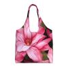 AdaNti Beauty pink Floral Flowers print Canvas Tote Bags For Women Large Capacity Reusable Grocery Bags Shoulder Bag For Work Outdoor Travel view 1