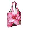 AdaNti Beauty pink Floral Flowers print Canvas Tote Bags For Women Large Capacity Reusable Grocery Bags Shoulder Bag For Work Outdoor Travel view 2
