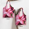 AdaNti Beauty pink Floral Flowers print Canvas Tote Bags For Women Large Capacity Reusable Grocery Bags Shoulder Bag For Work Outdoor Travel view 3