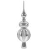 ifundom Spherical Christmas Tree Topper Ornament Plastic Shiny Christmas Tree Calabash Topper Glitter Xmas Treetop for Indoor Office Xmas New Year Holiday Tree Decoration Silver view 1
