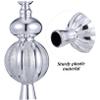 ifundom Spherical Christmas Tree Topper Ornament Plastic Shiny Christmas Tree Calabash Topper Glitter Xmas Treetop for Indoor Office Xmas New Year Holiday Tree Decoration Silver view 3