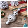 ifundom Spherical Christmas Tree Topper Ornament Plastic Shiny Christmas Tree Calabash Topper Glitter Xmas Treetop for Indoor Office Xmas New Year Holiday Tree Decoration Silver view 4