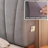 Baby Velvet Bed Headboard Slipcover Queen King Full Twin, Bed Headboard Cover Cotton Filling Short Plush Upholstered Stretch Bed Head Cover for Bedroom Dcor Head Board Protector(210cm,Grey) view 4