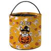 KafePross Personalized Halloween Trick or Treat Bag Corgi Dog Halloween Ghost Pumpkin Decor Basket Candy Gifts Bucket for Kids 9 x 9.8 Inch Yellow view 1