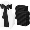 Pesonlook 50 Pcs Black Satin Chair Sashes Ties, 7108inch view 1