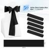 Pesonlook 50 Pcs Black Satin Chair Sashes Ties, 7108inch view 2