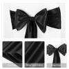 Pesonlook 50 Pcs Black Satin Chair Sashes Ties, 7108inch view 3