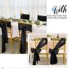 Pesonlook 50 Pcs Black Satin Chair Sashes Ties, 7108inch view 4