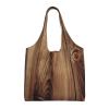 AdaNti Wood Grain print Canvas Tote Bags For Women Large Capacity Reusable Grocery Bags Shoulder Bag For Work Outdoor Travel view 1