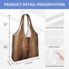 AdaNti Wood Grain print Canvas Tote Bags For Women Large Capacity Reusable Grocery Bags Shoulder Bag For Work Outdoor Travel view 4