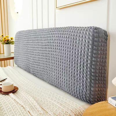 Seersucker Headboard Covers Stretch Bed Headboard Slipcover, Bed Head Cover King Double Single Dustproof All-Inclusive Head Board Cover, Bed Board Protection Decor Cover(Length:170-190cm,Grey)