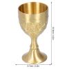 Brass Vintage Chalice Goblet, Drinking Wine Goblet, Small Goblet for Milk Tea, Wine, Whiskey, Luxurious Gifts and Collectors, Party Supplies(L) view 2