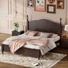 SOFTSEA Queen Size Bed Frame with High Headboard and Footboard Classic Platform Bed with Wood Slats view 1