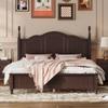 SOFTSEA Queen Size Bed Frame with High Headboard and Footboard Classic Platform Bed with Wood Slats view 3