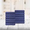 BNM Herringbone Turkish Cotton Towel Set, Jacquard and Solid Towels, Includes 12 Face Towels/ Washcloths for Guest or Master Bathroom, Turkish Cotton Jacquard and Solid Set of 12, Navy Blue view 2
