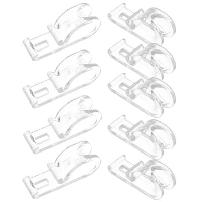 Garneck 10pcs Window Blind Cord Holder Roller Shades Clear P-Shaped Clip Fixation Hook for Bead Chain Blind Valance Replacement Clips Saftey Chain and Cord Guide