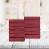 BNM Herringbone Turkish Cotton Towel Set, Jacquard and Solid Towels, Includes 12 Face Towels/ Washcloths for Guest or Master Bathroom, Turkish Cotton Jacquard and Solid Towel Set of 12, Maroon view 2