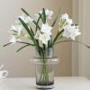 leph Artificial Small Fresh Narcissus Indoor Table Decoration with Fake Flowers Single Branch Silk Cloth Pastoral Style Daffodils view 4