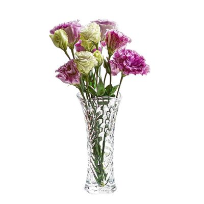 6.5 in Clear Crystal Glass Vase for Modern Table Shelf Home Decor for Fireplace Bedroom Kitchen Living Room Centerpiece Desk