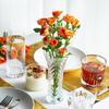 6.5 in Clear Crystal Glass Vase for Modern Table Shelf Home Decor for Fireplace Bedroom Kitchen Living Room Centerpiece Desk view 4
