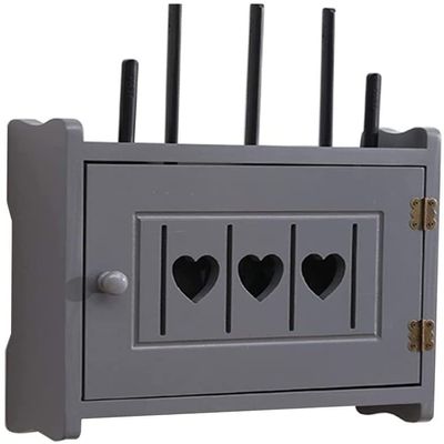 FLEAGE Wireless WiFi Router Storage Box Router Rack Living Room Wall-Mounted WiFi Storage Box Wall Decoration Tv Lower Plug-in Shielding Box Set-Top Box Shelf/C (Color : E)