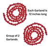 Red Metallic Ball String Garlands Set of 2 by Factory Direct Craft 6 feet Long Red Christmas Garlands Add to Christmas Trees, Stairs, Banisters, Mantels or Any Special Occasion Needing Shine view 2