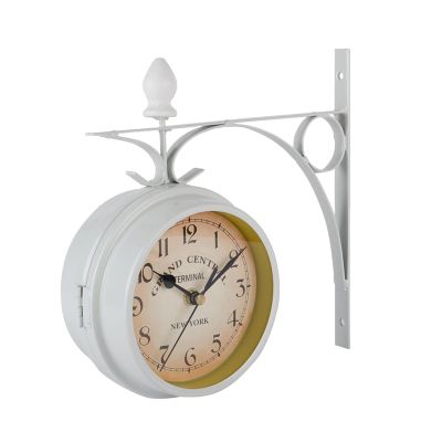 Bagima Retro Wall Hanging Clock, Vintage Wall Clocks Double Side Living Room Mute Metal Home Decoration, Double Sided Wall Clock