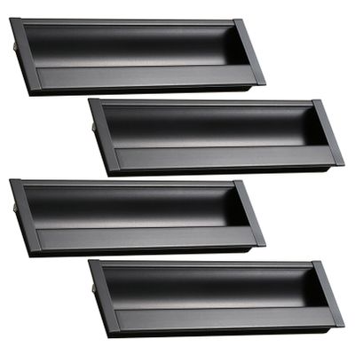 Recessed Pulls ,Sliding Door Handle, Aluminum Alloy Recessed Square Handle Sliding Door Handles Hidden Metal Handle, for Drawers, Cabinets, Wardrobes, with Screws (Hole Distance 96mm, A-2PCS) ( Color