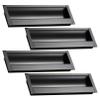 Recessed Pulls ,Sliding Door Handle, Aluminum Alloy Recessed Square Handle Sliding Door Handles Hidden Metal Handle, for Drawers, Cabinets, Wardrobes, with Screws (Hole Distance 96mm, A-2PCS) ( Color view 1
