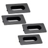 cabinehandles,Kitchen Door Handles, Black Concealed Embedded Flush Sliding Door Pull Handles Handle for Drawer,Wardrobe and Cabinet Drawer Finger Handle 4 Pcs (Hole Distance 128mm) (Color : Black, S view 1