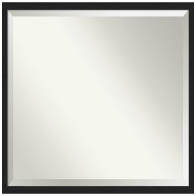 Amanti Art Black Bathroom Mirror for Over Sink, 32x42 Grace Brushed Metallic Black Narrow Rectangle Vanity Mirror, X-Large Modern Frame, Hangs Horizonally and Vertically, Bathroom Wall Decor, Beveled