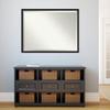 Amanti Art Black Bathroom Mirror for Over Sink, 32x42 Grace Brushed Metallic Black Narrow Rectangle Vanity Mirror, X-Large Modern Frame, Hangs Horizonally and Vertically, Bathroom Wall Decor, Beveled view 4