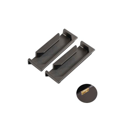 cabinehandles,kitchen door handles, 2 Pezzi Maniglia Del Cassetto Nascosta Maniglia per Porta Armadio Nascosta Maniglie da Incasso, con Vite, per Cassetti Porta Armadi Guardaroba Com (128mm/5in,Black