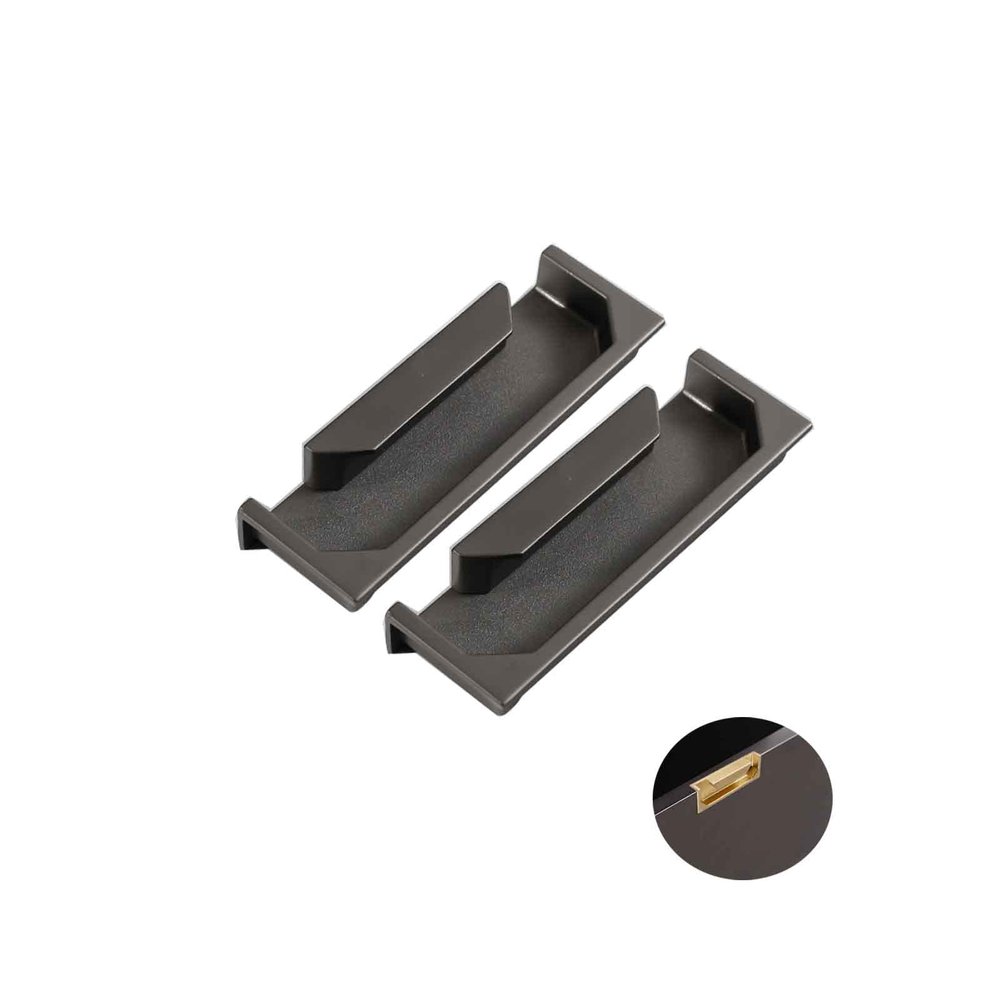 cabinehandles,kitchen door handles, 2 Pezzi Maniglia Del Cassetto Nascosta Maniglia per Porta Armadio Nascosta Maniglie da Incasso, con Vite, per Cassetti Porta Armadi Guardaroba Com (128mm/5in,Black