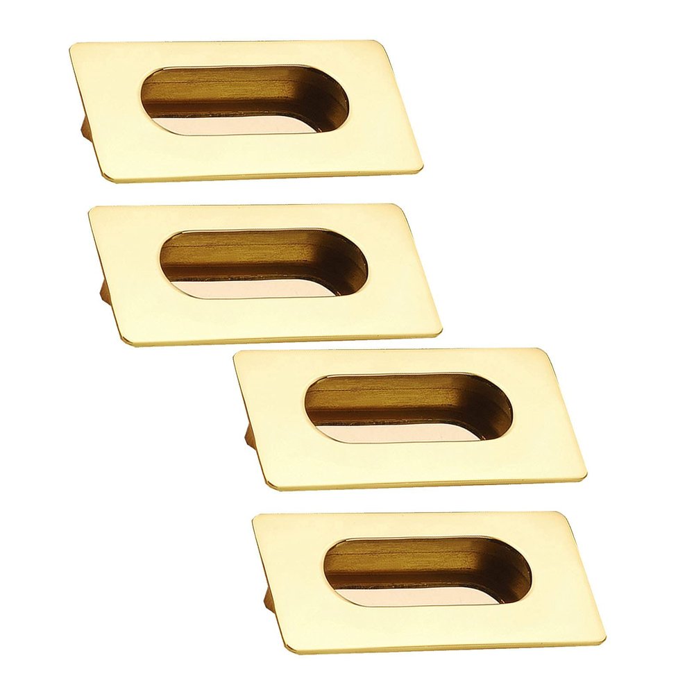Recessed Pulls ,Sliding Door Handle, Sliding Door Handles Recessed Handle Zinc Alloy Gold Metal Hidden Handle, for Drawers, Cabinets, Wardrobes, with Screws 4 Pieces (Hole Distance 64mm) ( Color : Gol