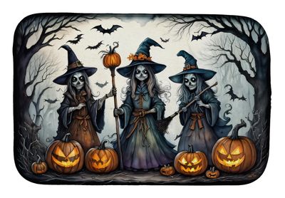 Caroline's Treasures DAC2291DDM Witches Spooky Halloween Dish Drying Mat Absorbent Dish Drying Mat Pad for Kitchen Counter Dish Drainer Mat for Countertop, 14 x 21", Multicolor