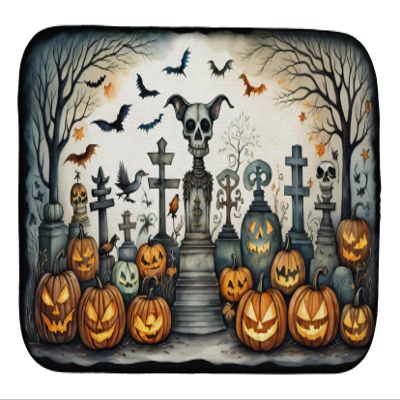 Caroline's Treasures DAC2268DDM Pet Cemetery Spooky Halloween Dish Drying Mat Absorbent Dish Drying Mat Pad for Kitchen Counter Dish Drainer Mat for Countertop, 14 x 21", Multicolor