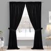 StangH Black Velvet Doorway Curtains 84 inches Long Blackout Thermal Insulated Thick Window Drapes for Home Theater Studio Room/Living Room/Kitchen, W42 x L84, 2 Panels view 2