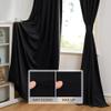 StangH Black Velvet Doorway Curtains 84 inches Long Blackout Thermal Insulated Thick Window Drapes for Home Theater Studio Room/Living Room/Kitchen, W42 x L84, 2 Panels view 4