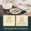 Caraway Mini Cookware Set - Non-Stick Ceramic Fry Pan (1.05 qt, 8") Sauce Pan (1.75 qt) & Storage Rack - Non Toxic, PTFE & PFOA Free - Oven Safe & Stovetop Agnostic (Gas, Electric & Induction) - White view 4