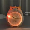 GRFIT Alarm Clocks Kids Alarm Clock Round Analog Desk Clock Cartoon Animal Silent Non Ticking, Backlight, Battery Operated for Bedroom Bedside Clock (Color : B) view 4