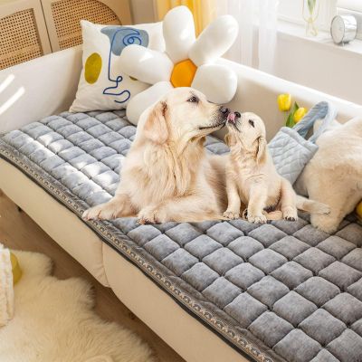 Funny Anti-Slip Sofa Covers, Boho Cotton Quilted Couch Cover Dogs Bed Mat, Washable Sofa Slipcover for 3 Cushion, Floor Furniture Protector Mat for Cats Kids Dogs(Size:17.7 * 17.7 in,Color:Grey)