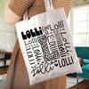 WCGXKO Lolli Gift Lolli Typography Canvas Tote Bag Travel Bag Shopping Bag for Grandma view 2