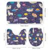 FBMLBRB Cartoon Outer Space Sloth 4 Pieces Shower Curtain Set, Funny Galaxy Planet Cute Astronaut Alpaca Rocket Moon Non-Slip Rugs Toilet Lid Cover Bath Mat and Bathroom Curtain view 3