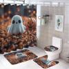 ZGDPBYF Halloween 3 Piece Bath Mats 3D Cute Ghost Horror Pumpkin Waterproof Non Slip Bath Mat Set, Washable Rug for Bathroom,-3-Piece Set view 1