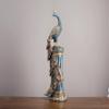 AAHIFIT Peacock Statue Home Decor, Modern Style Figurine for Hotel, Office, Living Room and Cafe. (19x6 in) view 1