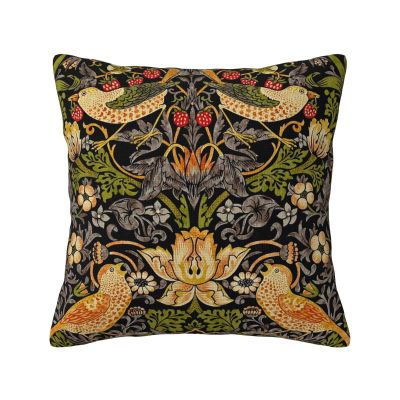 ChangQingArt Throw Pillow Cover 18x18 Inch Watercolor Vintage William Morris Strawberry Thief Floral Victorian Artistic Home Decor Pillowcases Square Pillow Cases Cushion Covers for Sofa Couch Bed