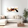 QIXIANG Abstract Orange Brown Black Wall Art for Office Decor 3 PCS Lines Painting Prints on Canvas for Living Room Bedroom Decor Framed (16.00" x 24.00" x3Pcs, Abstract) view 2