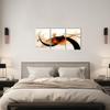 QIXIANG Abstract Orange Brown Black Wall Art for Office Decor 3 PCS Lines Painting Prints on Canvas for Living Room Bedroom Decor Framed (16.00" x 24.00" x3Pcs, Abstract) view 3